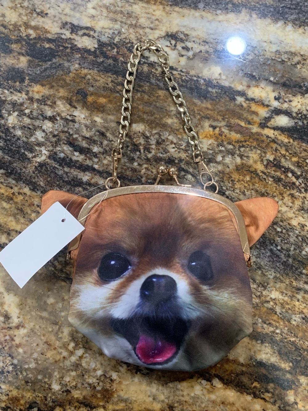 Pomeranian face shoulder bag